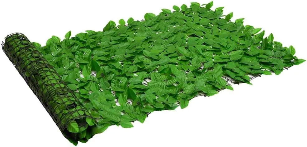 Outdoor Privacy Screen with Green Leaves 236.2"x39.4" Balcony Garden Patio Shade Durable Polyethylene Fabric Sunlight Blocking Airflow Design for Outdoor Spaces