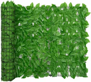 Outdoor Privacy Screen with Green Leaves 236.2"x39.4" Balcony Garden Patio Shade Durable Polyethylene Fabric Sunlight Blocking Airflow Design for Outdoor Spaces