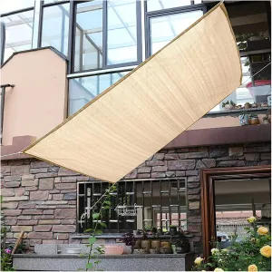 Outdoor Shade Net Anti-UV Rectangle Sun Shade Sail Sunscreen Awning Canopy with Grommets, Durable Shade Cloth for Courtyards Open-Air Garden JIwqDY (Color : Beige, Size : 19.68x32.8ft/6x10m)