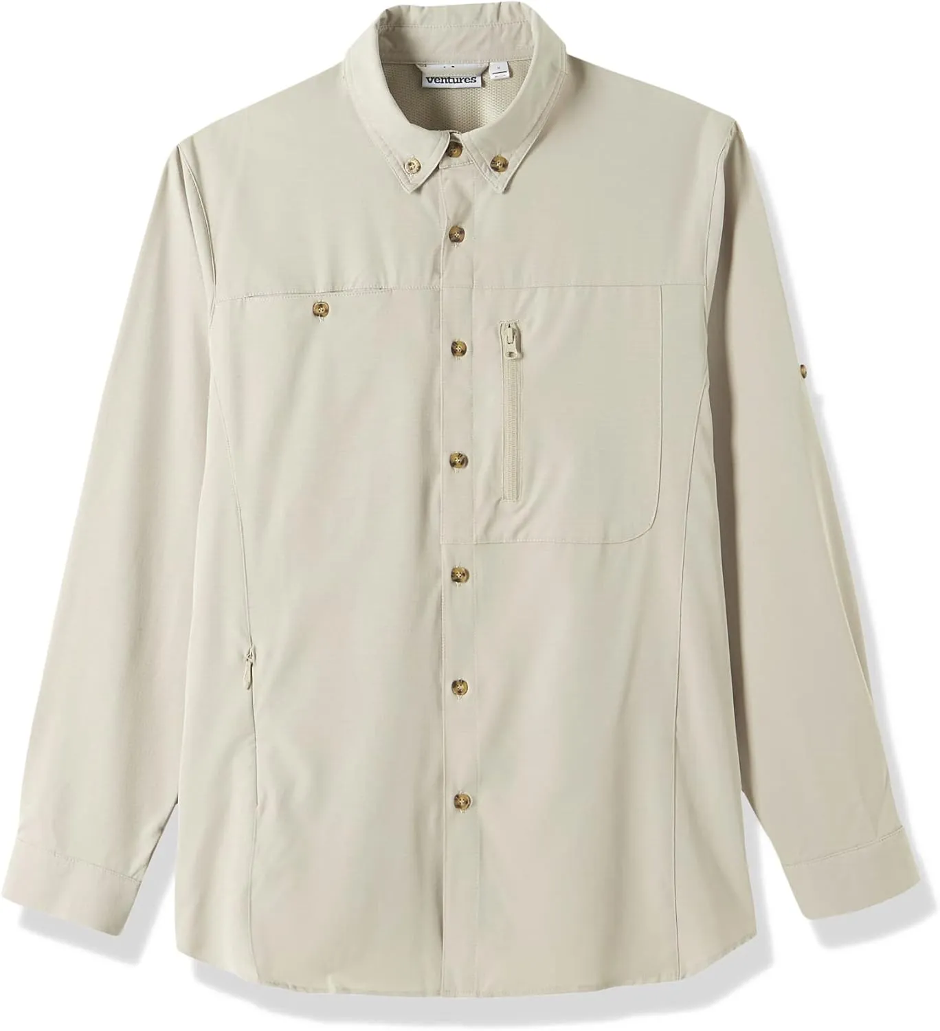 Outdoor Ventures Men's Long Sleeve Hiking Shirt UPF 50 UV Sun Protection Shirt Cooling Quick Dry for Travel Fishing Safari