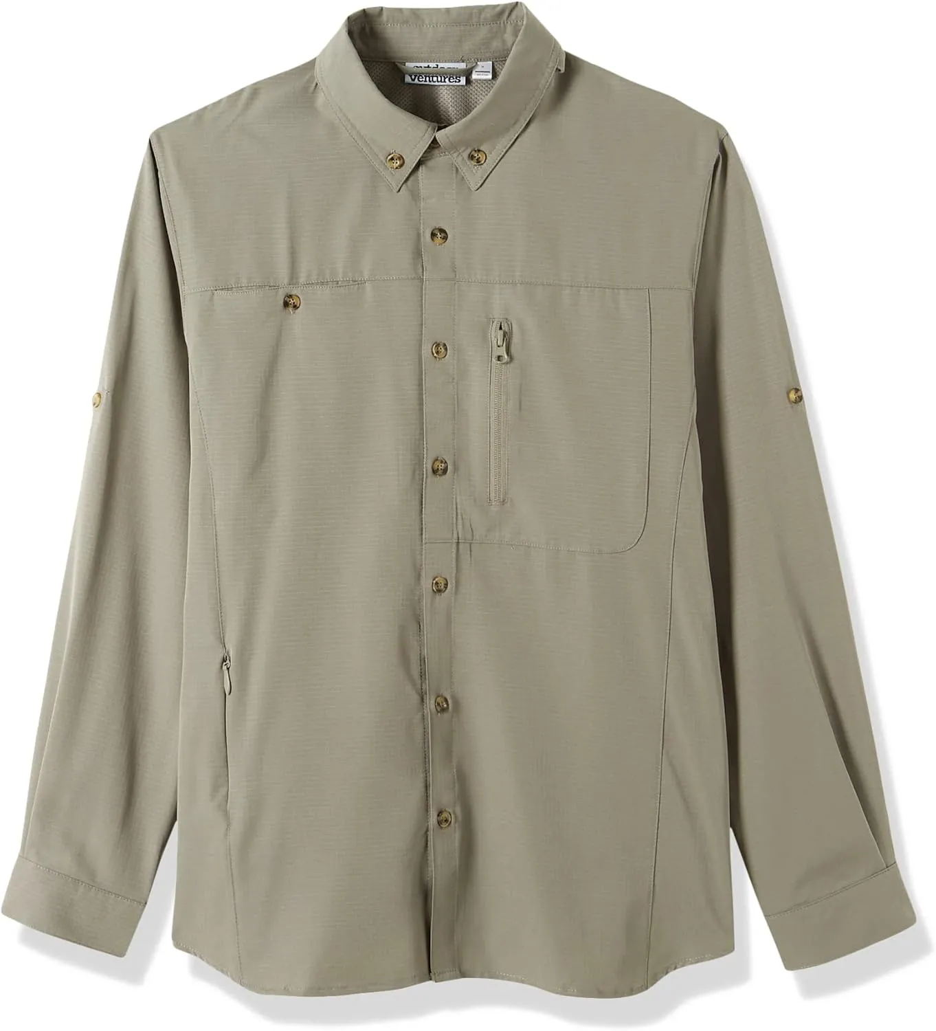 Outdoor Ventures Men's Long Sleeve Hiking Shirt UPF 50 UV Sun Protection Shirt Cooling Quick Dry for Travel Fishing Safari