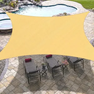 OutdoorLines Rectangle Sun Shade Sails for Patios 10 x 13 ft Sun UV Blocking Outdoor Canopy, Sunshades for Backyard, Lawn and Garden and All Outdoor Activities, Sand