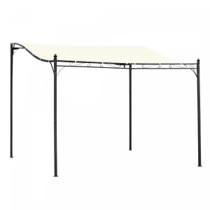 Outsunny 10'x10' Steel Gazebo Canopy Patio Outdoor Portable Sun Shelter Door Porch Cover Cream White|Outsunny 10'x10' Gazebo En Acier Auvent Patio Exterieur Portable Abri Soleil Porte Porche Couverture