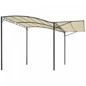 Outsunny 10x8ft Patio Metal Gazebo With Extendable Side Awning Outdoor Shelter Garden Sun Shade Cano|Outsunny 10x8pi Tonnelle De Terrasse En Metal Avec Auvent Lateral Extensible Abri Exterieur Jardin P