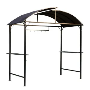 Outsunny 2.5 x 1.2M Metal BBQ Shelter - Coffee