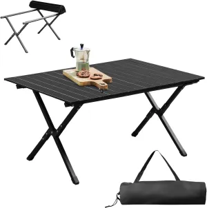 Outvita Beach Picnic Table, Lightweight Roll Up Low Camping Table, Portable Folding Table with Carrying Bag for Outdoor, BBQ, Sand, Picnic, Party, Patio 34 Inches