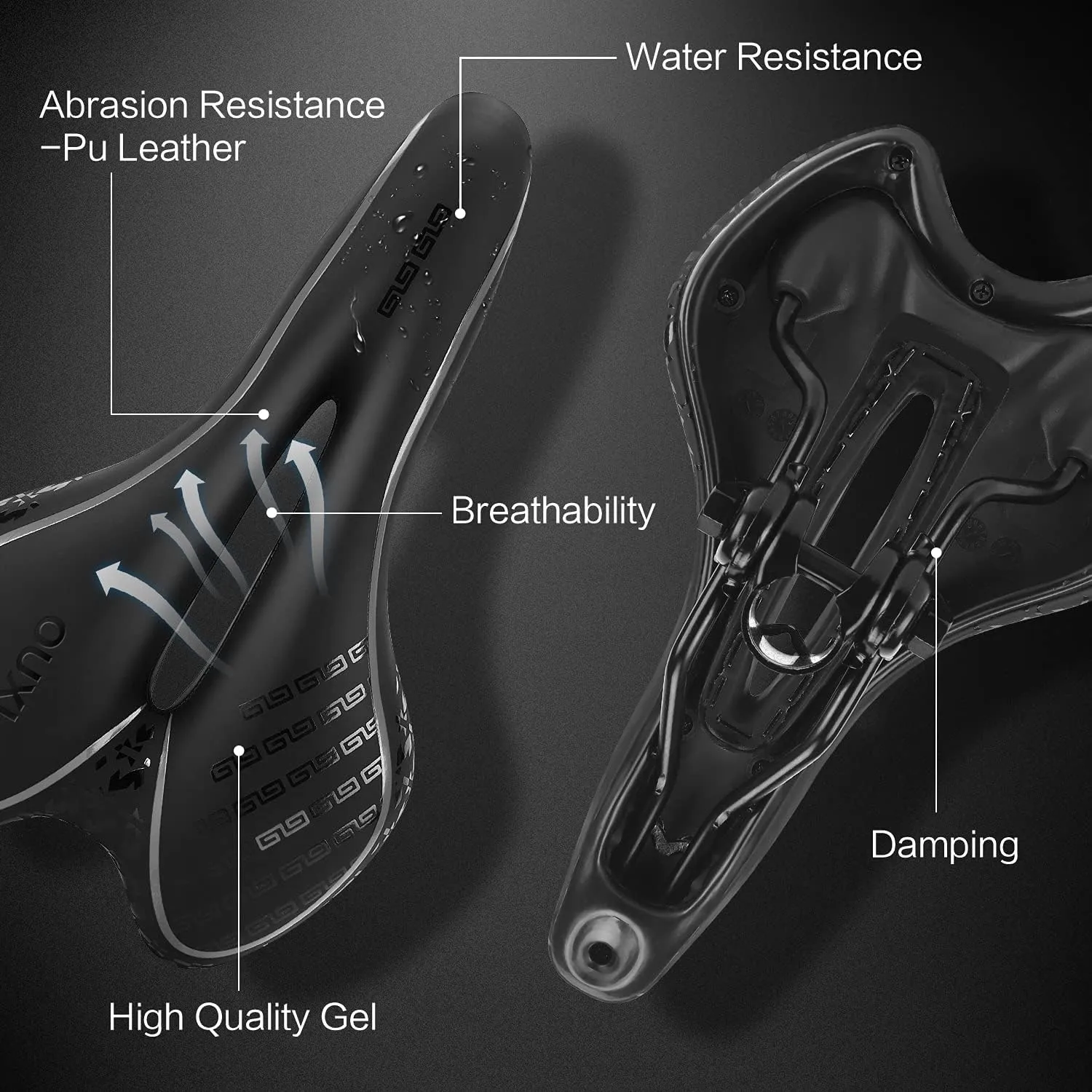 OUXI Comfort Bike Seat Comfortable Gel Bicycle Saddle Replacement Soft Padded with Shock Absorbing Waterproof for MTB Mountain Bike Road Bike Exercise Bike Men Women and Ladies