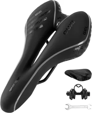 OUXI Comfort Bike Seat Comfortable Gel Bicycle Saddle Replacement Soft Padded with Shock Absorbing Waterproof for MTB Mountain Bike Road Bike Exercise Bike Men Women and Ladies