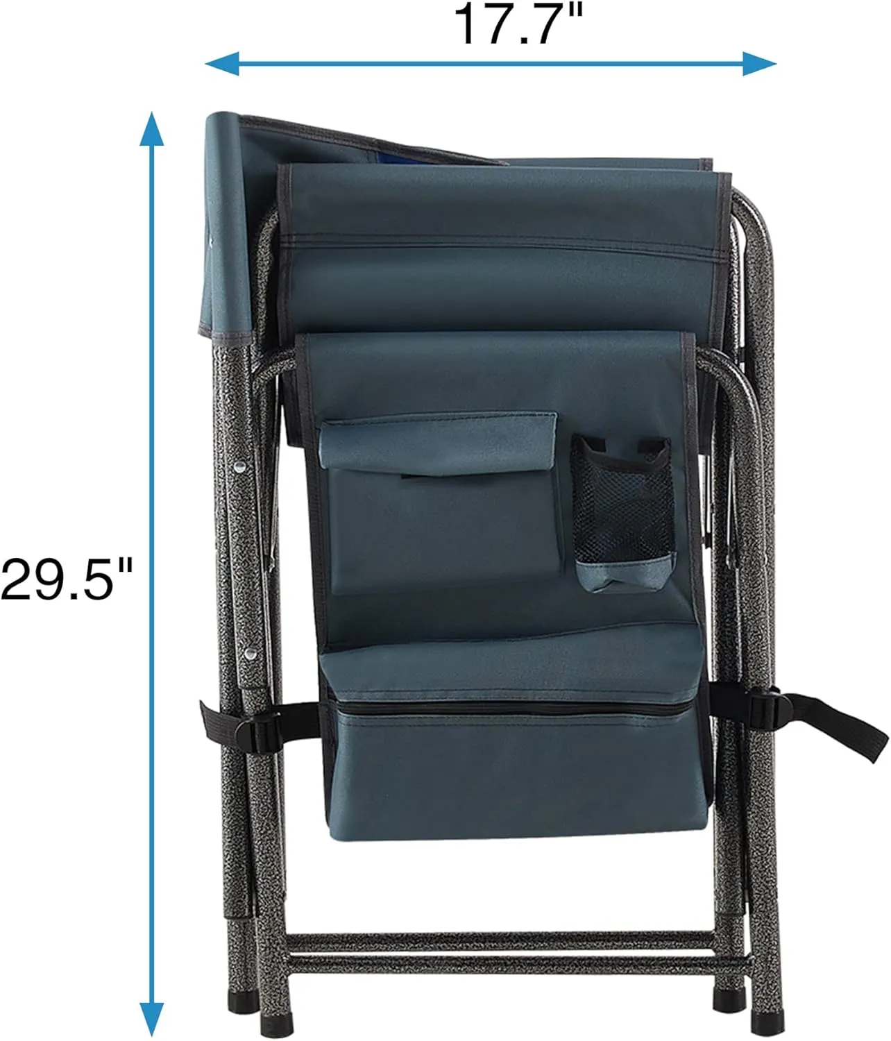 Oversized Padded Folding Chair with Side Table - 400lb Capacity Portable Directors Chair for Camping Picnics Fishing Indoor Outdoor Use Lightweight Oxford Fabric (1-Piece Blue)