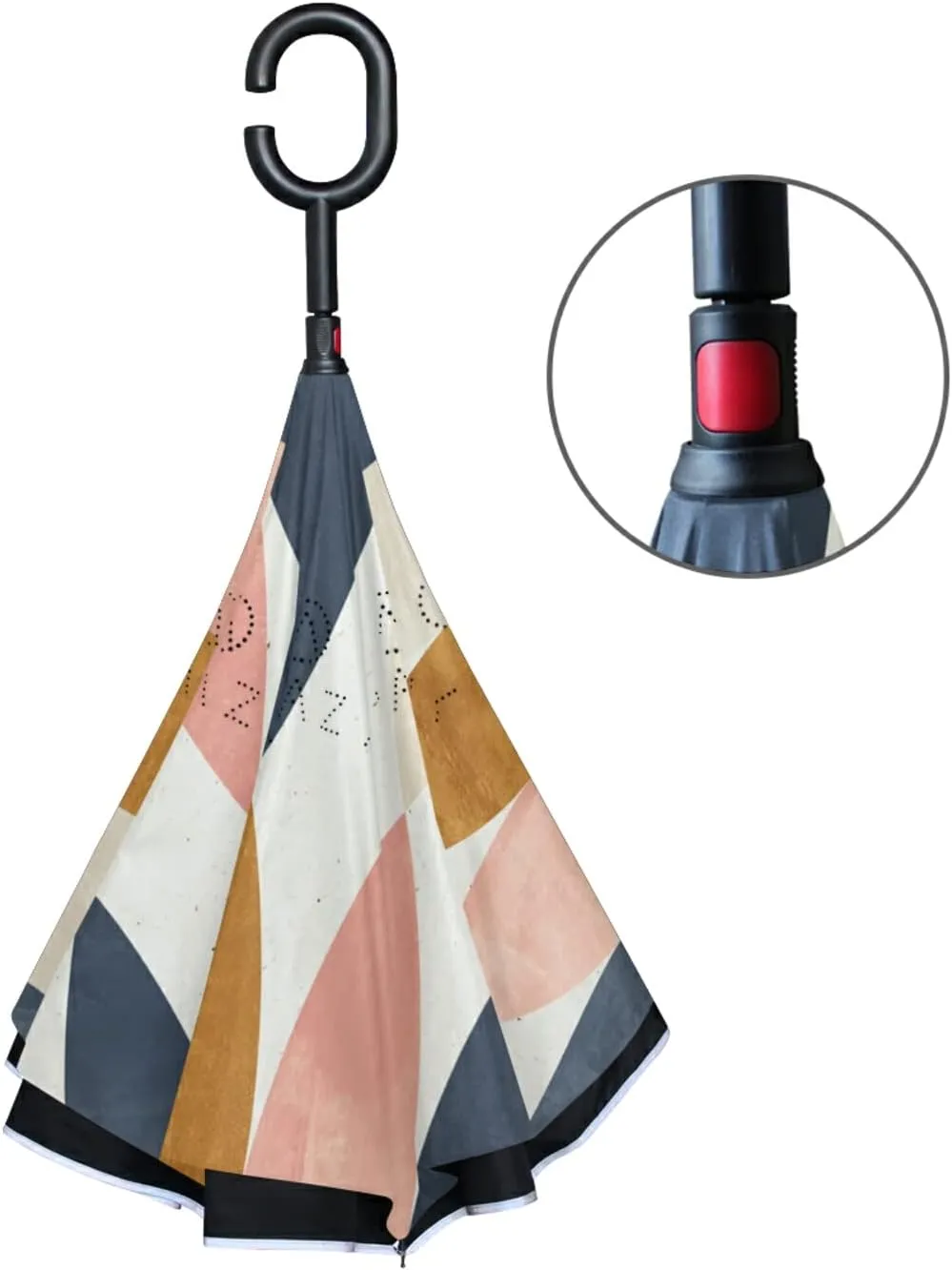 Oyihfvs Double Layer Inverted Umbrella, With C-Shaped Handle Windproof UV Proof Durable Parasol, For Men Women Outdoor Folding Rain Sun