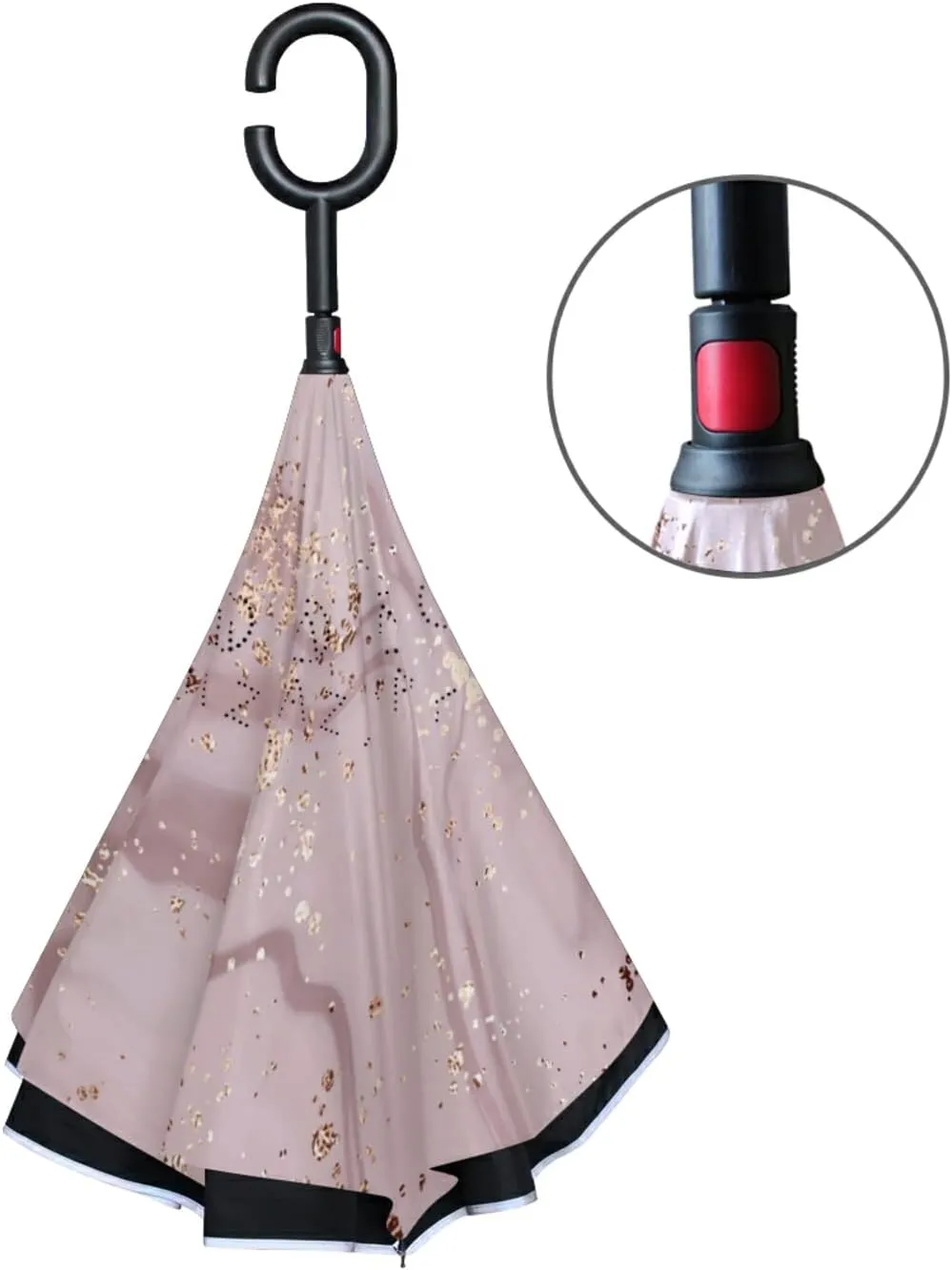 Oyihfvs Double Layer Inverted Umbrella, With C-Shaped Handle Windproof UV Proof Durable Parasol, For Men Women Outdoor Folding Rain Sun