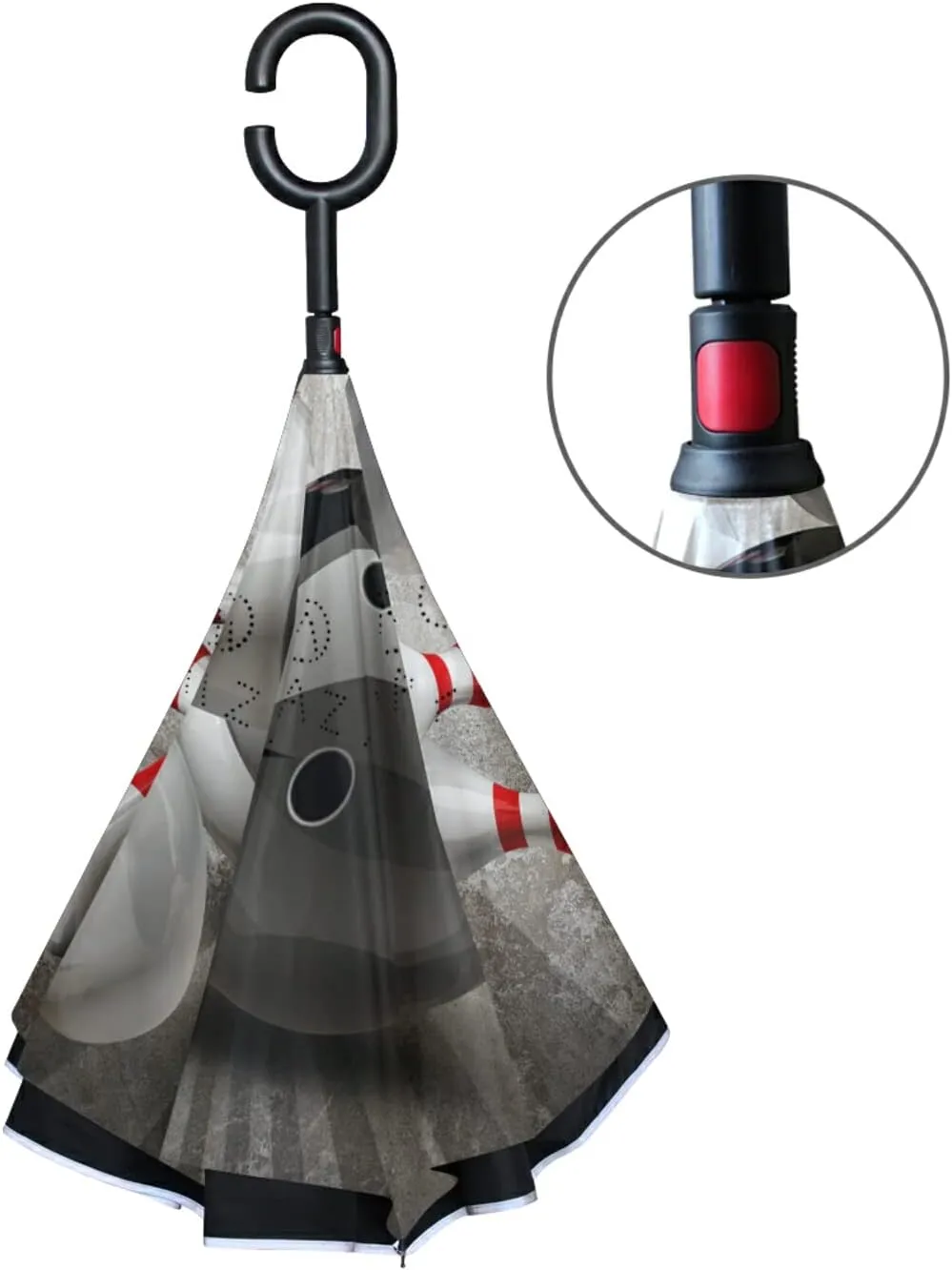 Oyihfvs Double Layer Inverted Umbrella, With C-Shaped Handle Windproof UV Proof Durable Parasol, For Men Women Outdoor Folding Rain Sun
