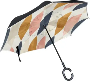 Oyihfvs Double Layer Inverted Umbrella, With C-Shaped Handle Windproof UV Proof Durable Parasol, For Men Women Outdoor Folding Rain Sun