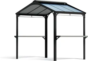 Palram - Canopia Austin 6' x 8' BBQ Grill Gazebo, Gray Polycarbonate Panels, Metal Frame Hardtop Gazebo, Weather Protection & Shade Grilling Station for Deck, Backyard Bar and Grill Gazebo
