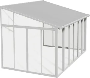 Palram - Canopia Sanremo 10x14 Enclosed Patio Cover Outdoor Canopy, White DIY Sunroom Kit Lean to Gazebo with Walls to Cover Patio Furniture, Deck, & Porch, UV Protected Polycarbonate Shelter