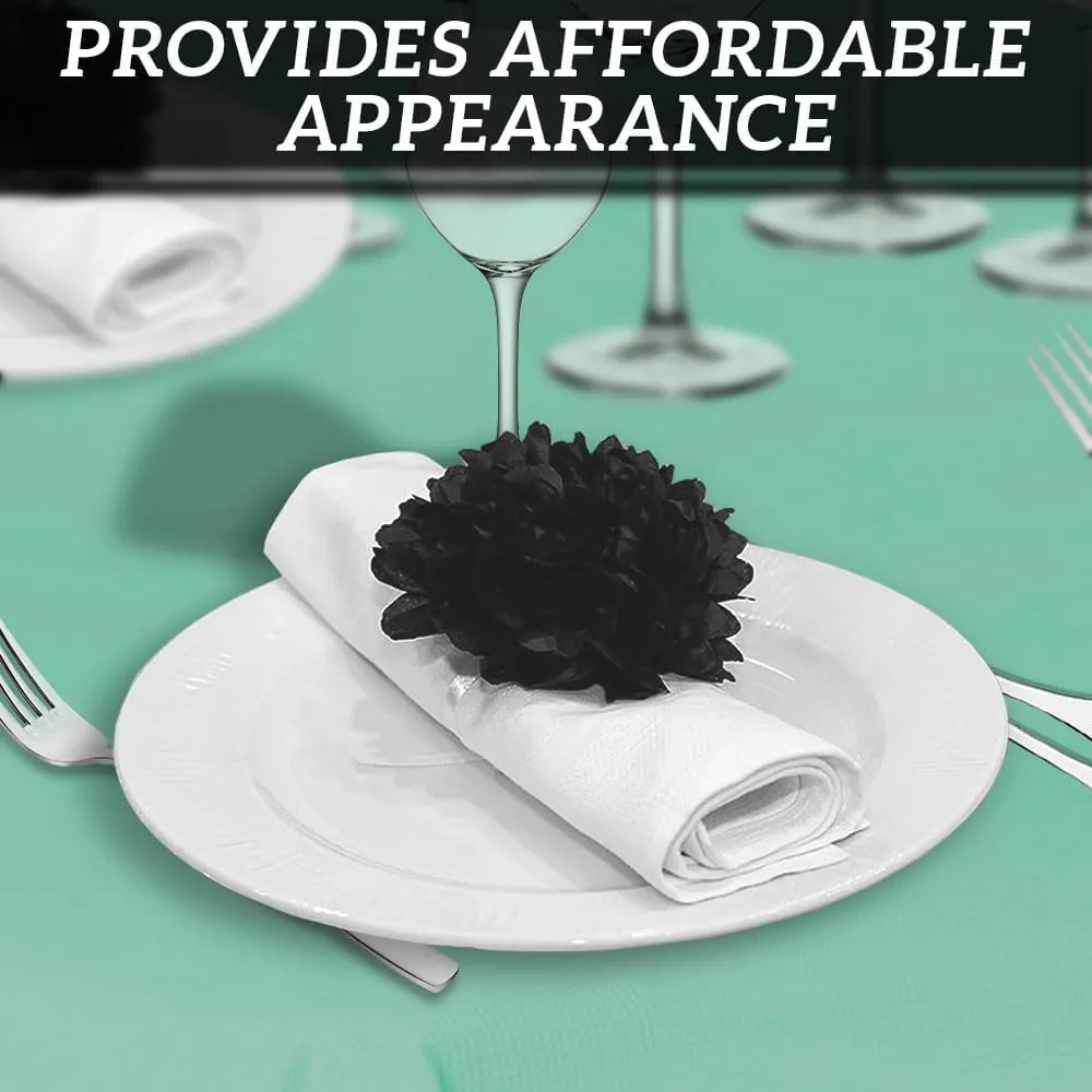 PARTY BARGAINS 5 Disposable Table Covers - 54" X 54" Mint Green Table Cover, 3 Ply Paper & Plastic Tablecloth