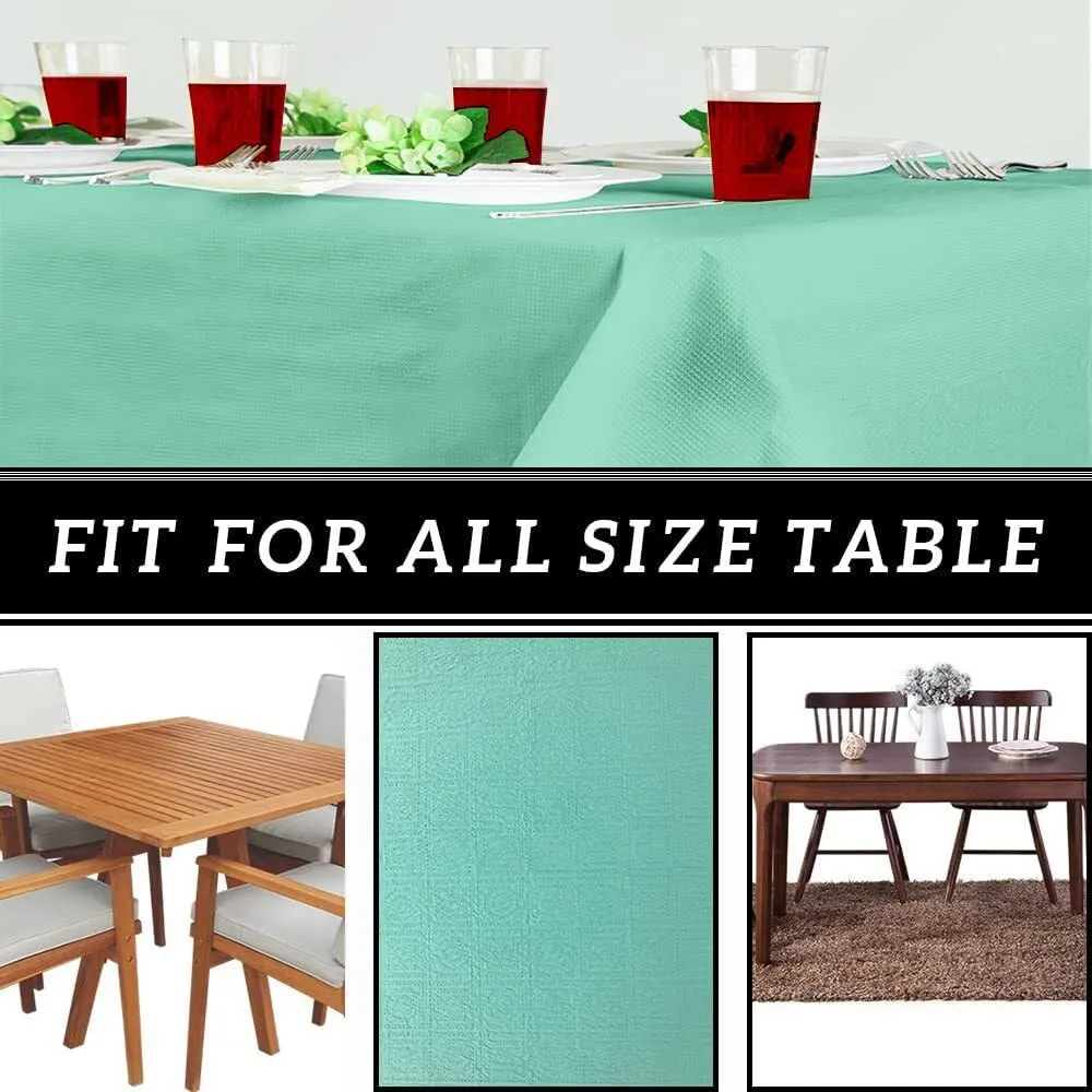 PARTY BARGAINS 5 Disposable Table Covers - 54" X 54" Mint Green Table Cover, 3 Ply Paper & Plastic Tablecloth