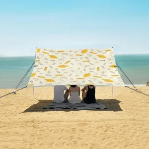 Pasta Set Beach Canopy Tent Anti-UV & Wind Resistant, Camping Sun Shelter Easy Setup Portable,Outdoor Shade Tents with Sandbags,Sand Shovels,Ground Pegs & Stability Poles