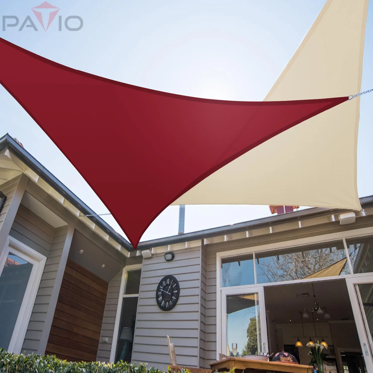Patio Paradise 10' x 10' x 10' Waterproof Sun Shade Sail Triangle, Beige Shade Canopy 95% UV Block Shade Cloth for Patio Cover Garden Backyard Deck Awning (Customized)