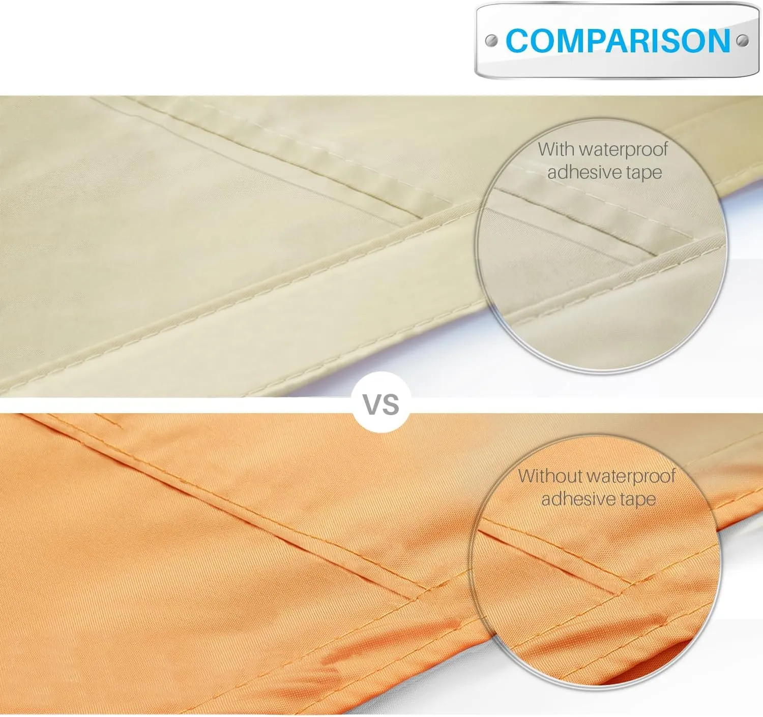 Patio Paradise 10' x 10' x 10' Waterproof Sun Shade Sail Triangle, Beige Shade Canopy 95% UV Block Shade Cloth for Patio Cover Garden Backyard Deck Awning (Customized)