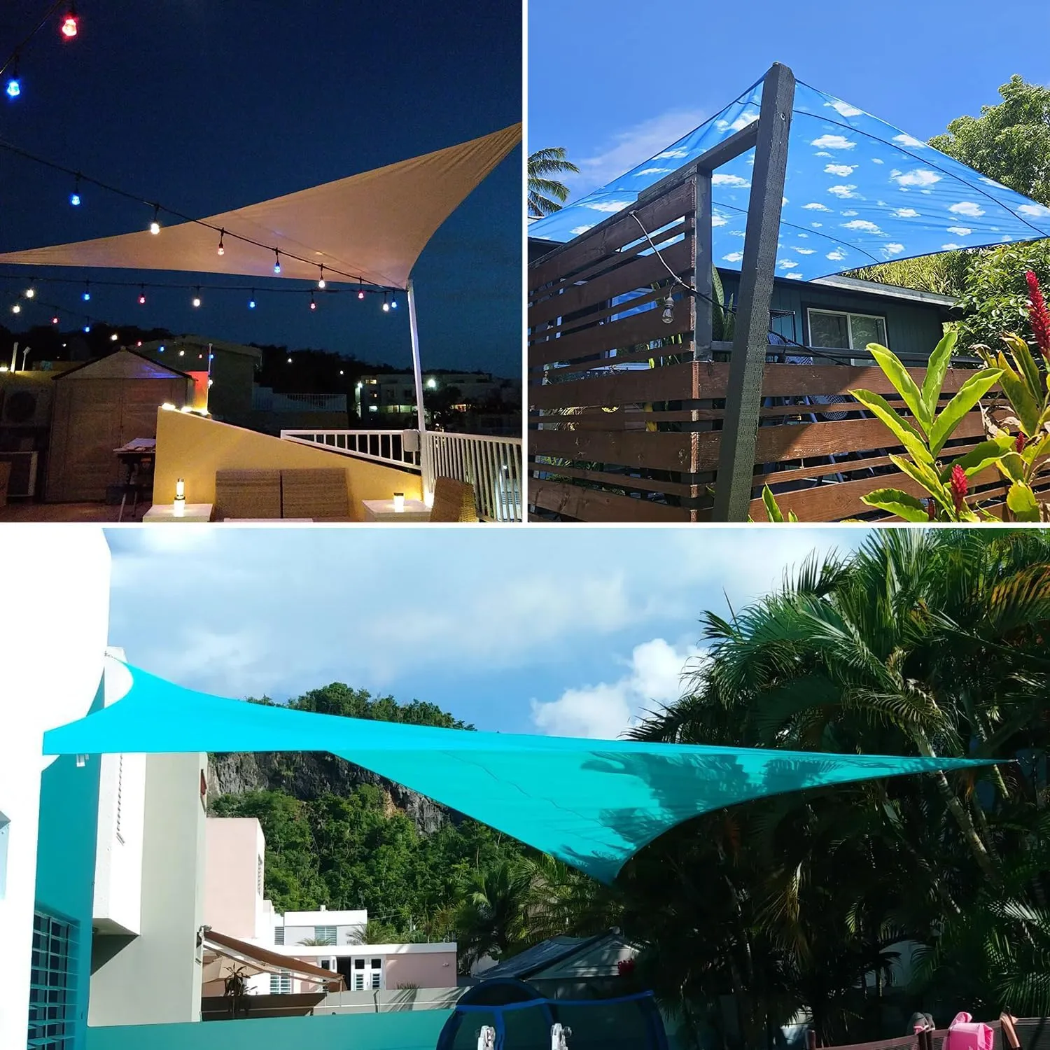 Patio Paradise 10' x 10' x 10' Waterproof Sun Shade Sail Triangle, Beige Shade Canopy 95% UV Block Shade Cloth for Patio Cover Garden Backyard Deck Awning (Customized)