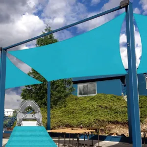Patio Paradise 20' x 24' Shade Sail Rectangle Sun Canopy with Super A-Ring, UV Block Shade Fabric Heavy Duty Customized Patio Cover for Deck Backyard Outdoor, Commercial Grade, Turquoise