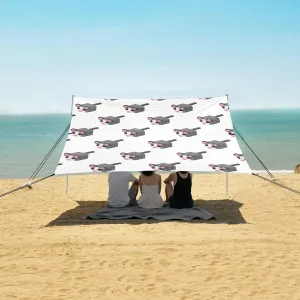 Pattern of Funny Mice Beach Canopy Tent Anti-UV & Wind Resistant, Camping Sun Shelter Easy Setup Portable,Outdoor Shade Tents with Sandbags,Sand Shovels,Ground Pegs & Stability Poles
