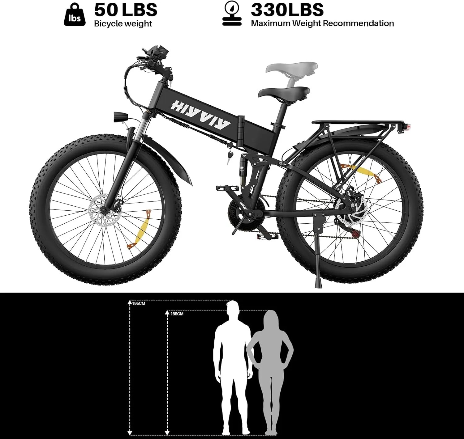 Peak 2250W Full Suspension Folding Electric Bike for Adults, 26" Fat Tire Mountain Electric Bicycle, Equipped with 48V 15.6 AH Battery, for speeds of up to 35 MPH & Range of 30-45 Miles