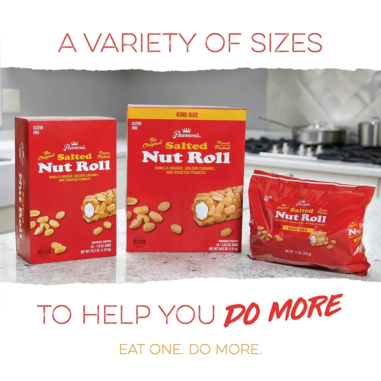 Pearson's Original Salted Nut Roll | Peanut, Caramel, Nougat Candy | 24 Full- Size Candy Bars |Bulk, Individually Wrapped