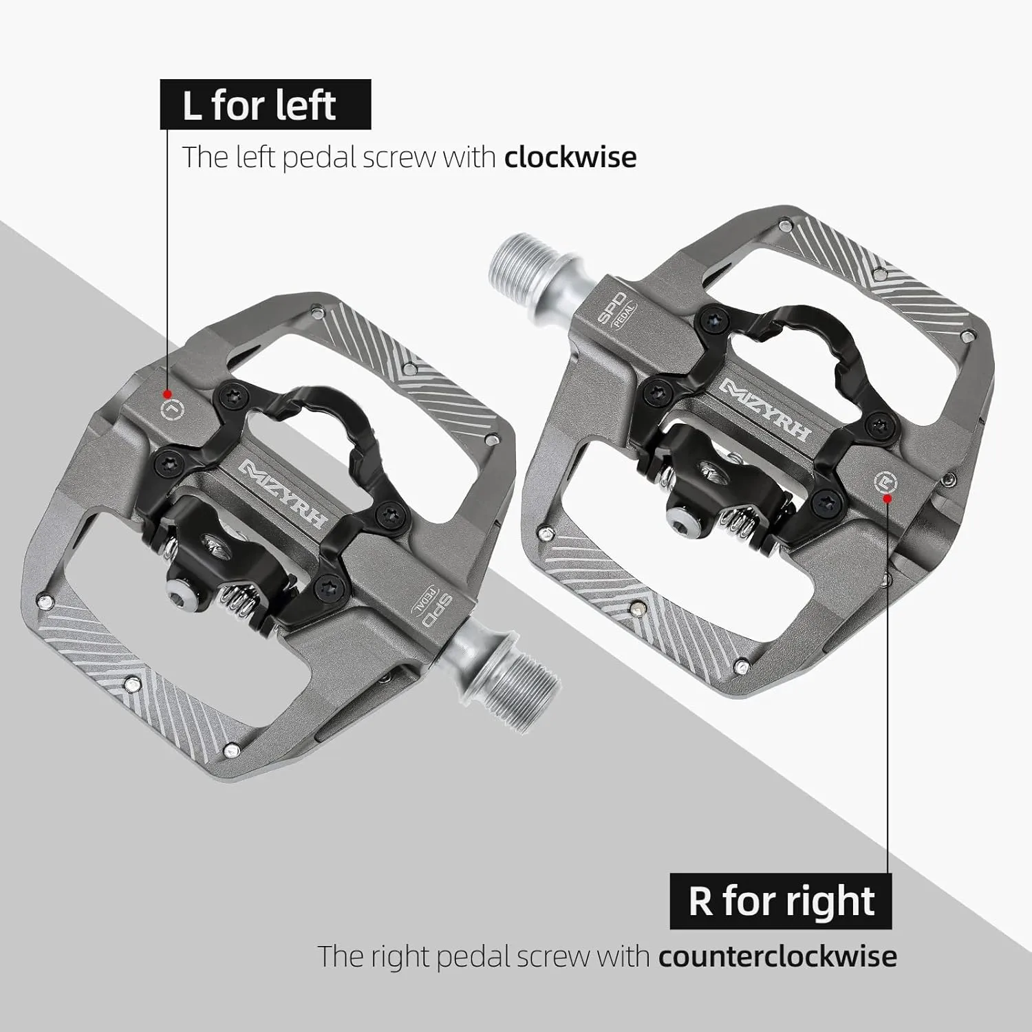 Pedal,MTB Mountain Bike Pedals Compatible with Dual Function Sealed Clipless Aluminum 9/16" Bicycle Flat Platform with Cleats for Road, MTB