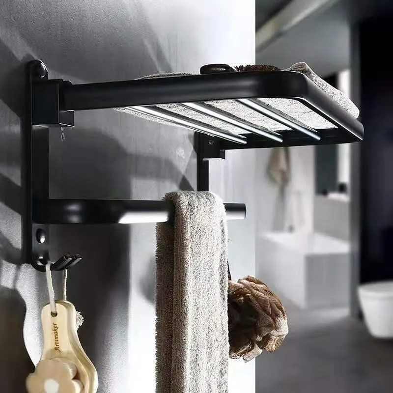 Perforated Space Aluminum Bathroom Folding Shelf Bathroom