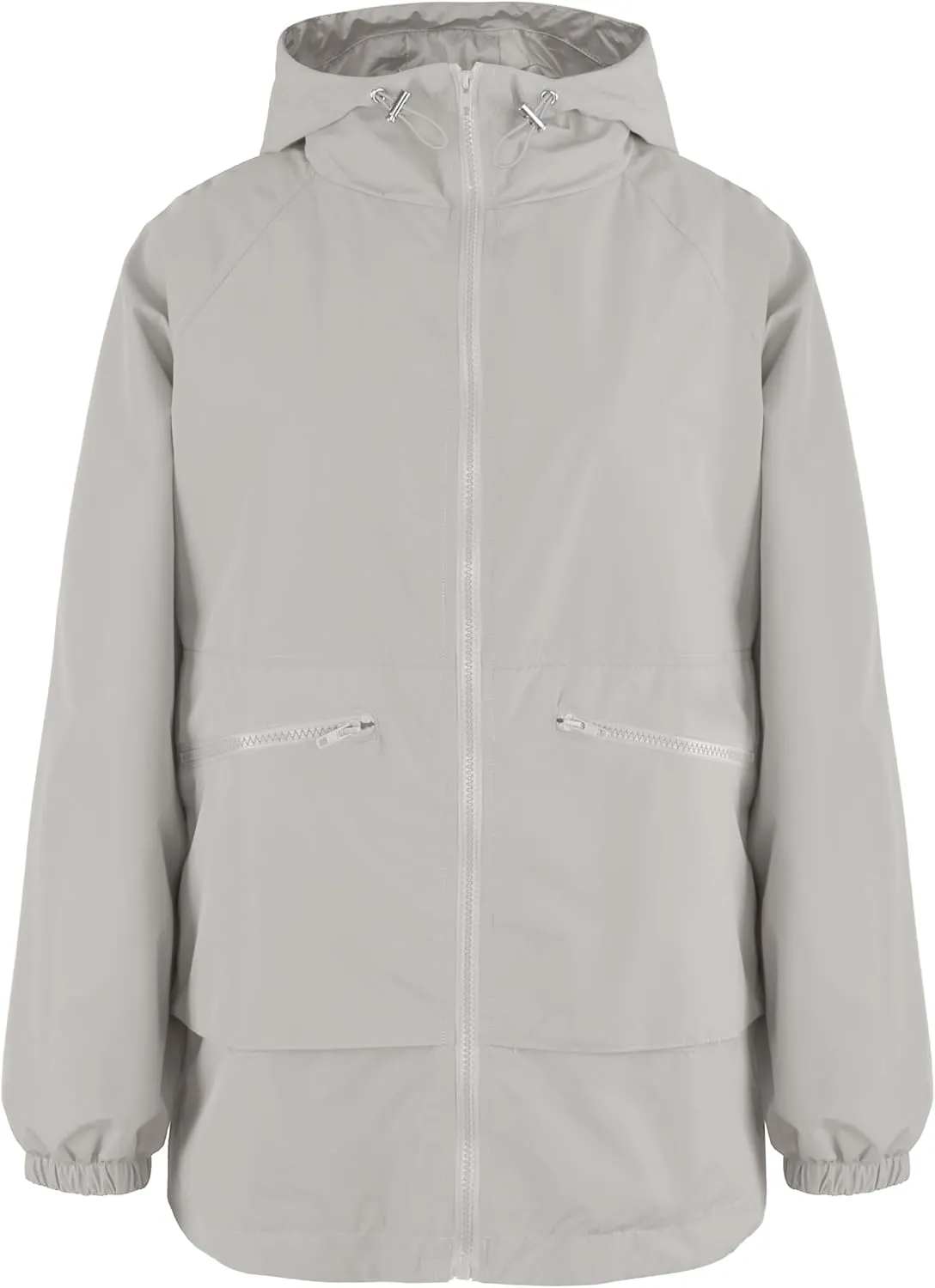 PESION Womens Waterproof Raincoat Lightweight Rain Jacket Trench Coat Hooded Windbreaker With Pockets for Outdoor