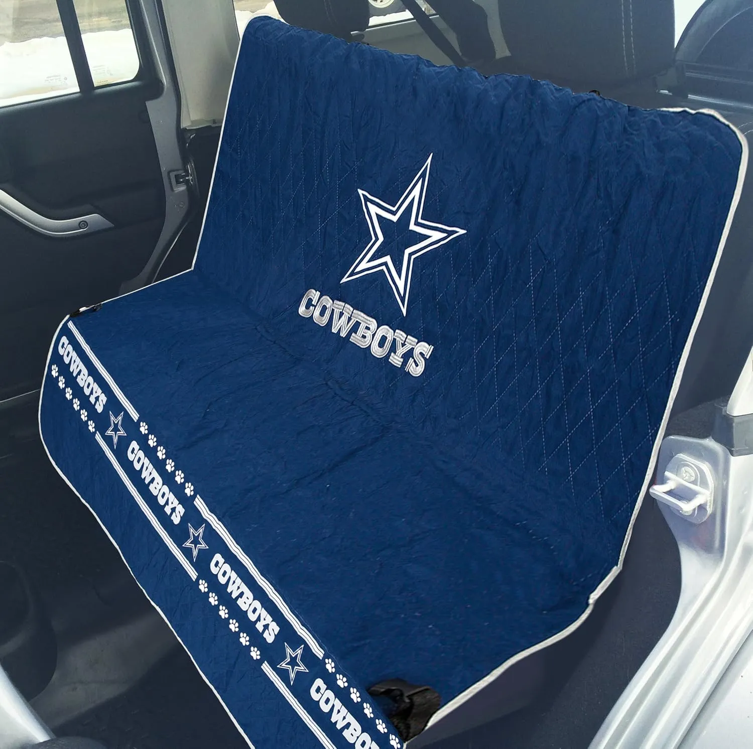 Pets First NFL CAR SEAT COVER - DALLAS COWBOYS Waterproof, Non-slip BEST Football LICENSED PET SEAT cover for DOGS & CATS,55 x 50 Inches