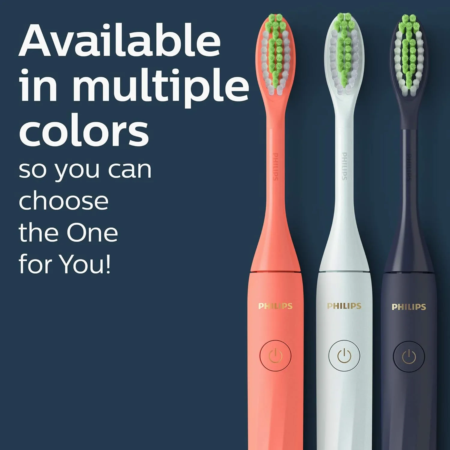 Philips One by Sonicare Battery Toothbrush, Midnight Blue, HY1100/04