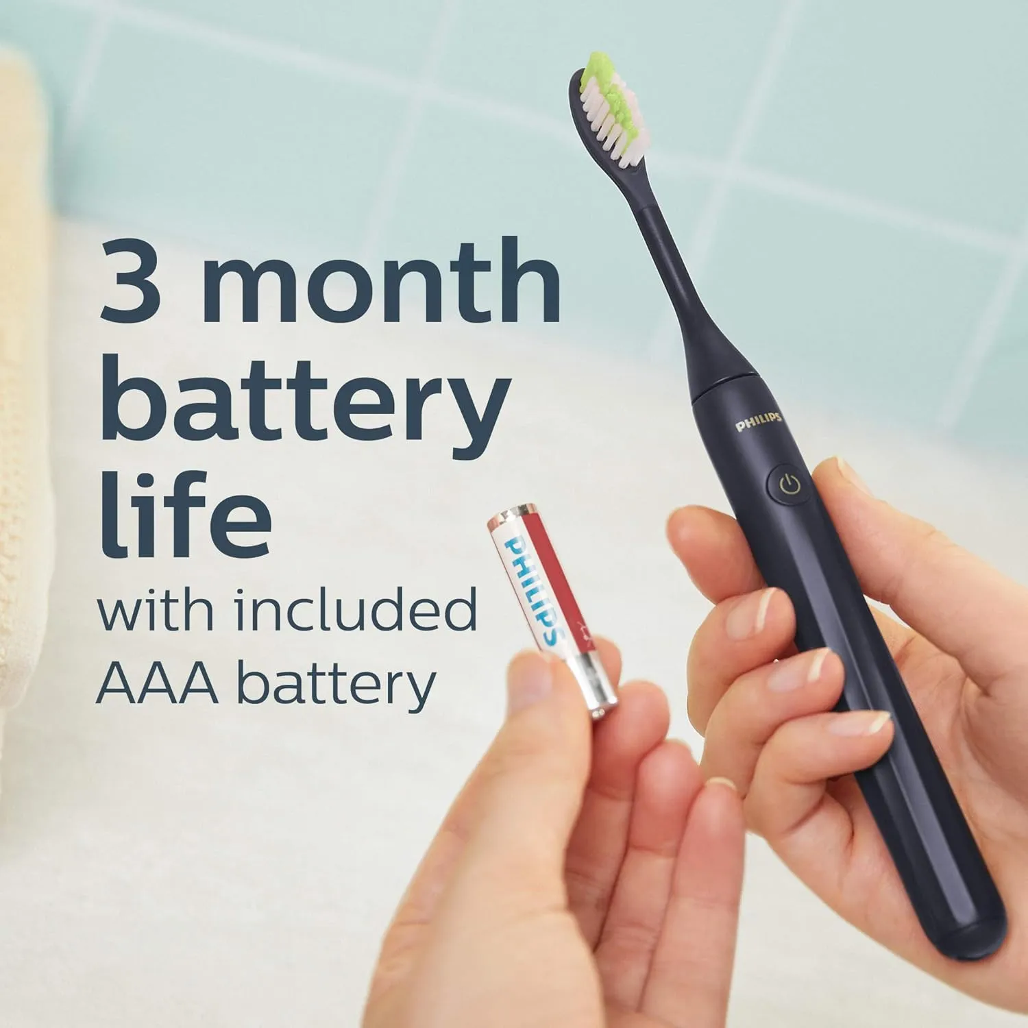 Philips One by Sonicare Battery Toothbrush, Midnight Blue, HY1100/04