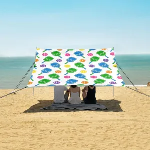 Pickleball Beach Canopy Tent Anti-UV & Wind Resistant, Camping Sun Shelter Easy Setup Portable,Outdoor Shade Tents with Sandbags,Sand Shovels,Ground Pegs & Stability Poles