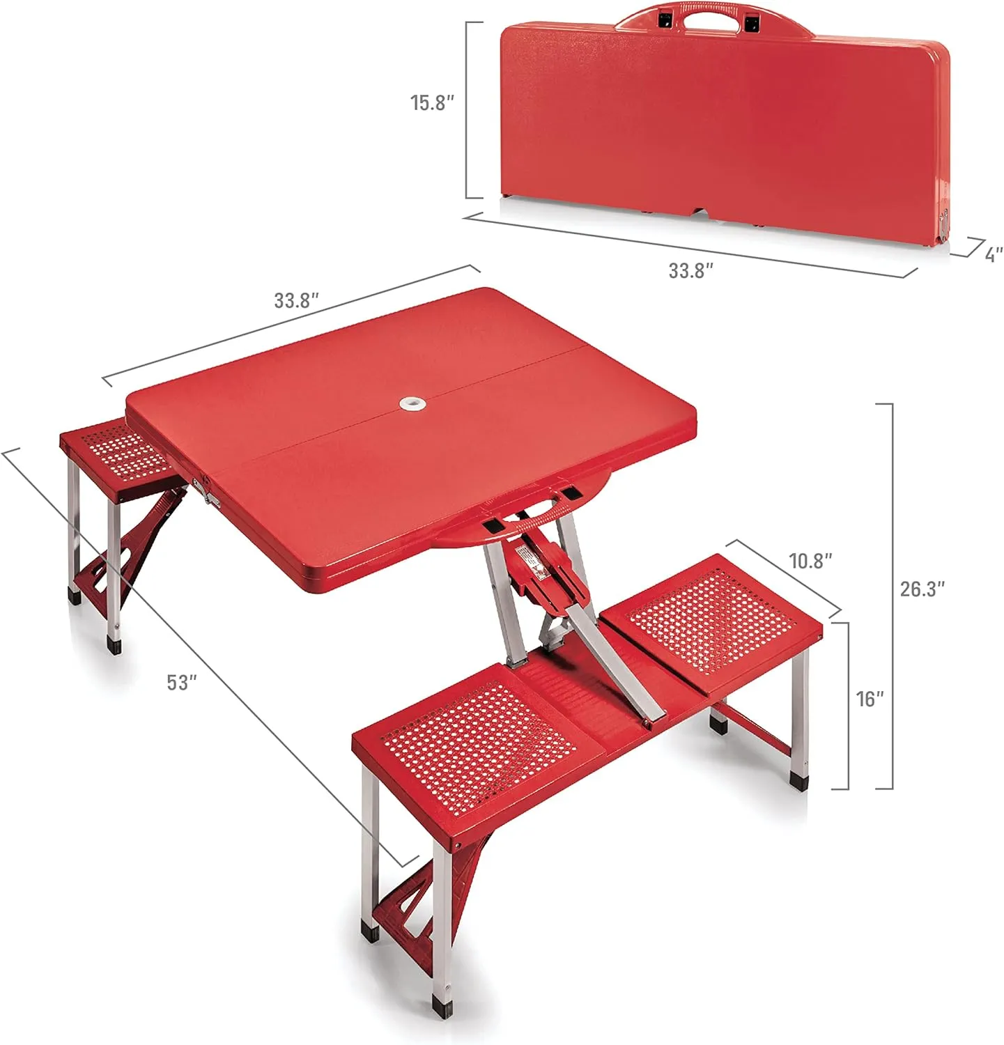 PICNIC TIME NHL Unisex-Adult NHL Picnic Table Portable Folding Table with Seats