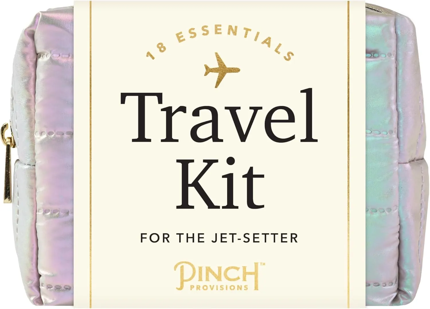 Pinch Provisions Pastel Aura Travel Kit, 18 Must-Have Travel Essentials, Ideal Road Trip or Airport Gift for Friends, Family & Peers, Portable Compact Zipper Pouch