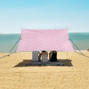 Pink Banana Summer Beach Camping Tent Sun Shelter for Whole Family, Beach Shade Canopy with UPF50  UV Protection,Easy Set Up and Carry,Outdoor Shade for Trips, Fishing, Backyard Fun Picnics