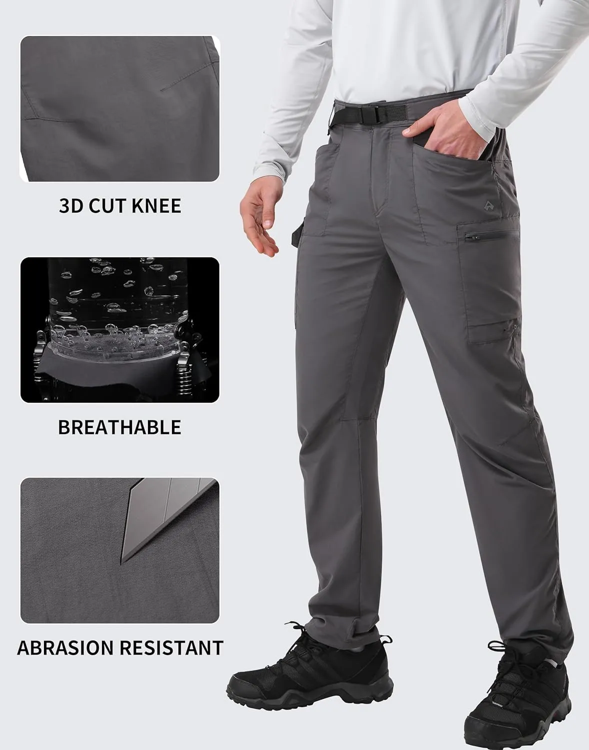 Pioneer Camp Men's Hiking Cargo Pants Lightweight Quick Dry Outdoor Water Resistant Work Tactical Pant for Men Travel Fishing