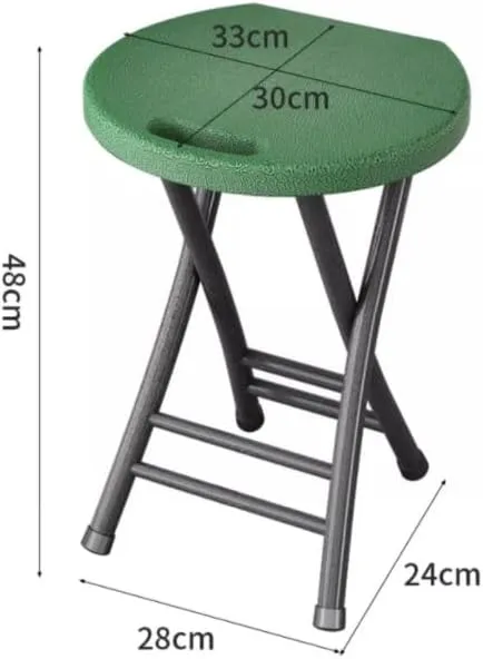 Plastic Folding Stool 20inch Foldable Camping Stool Portable Collapsible Round Stool with Handle for Indoor Outdoor Fishing BBQ(Blue)