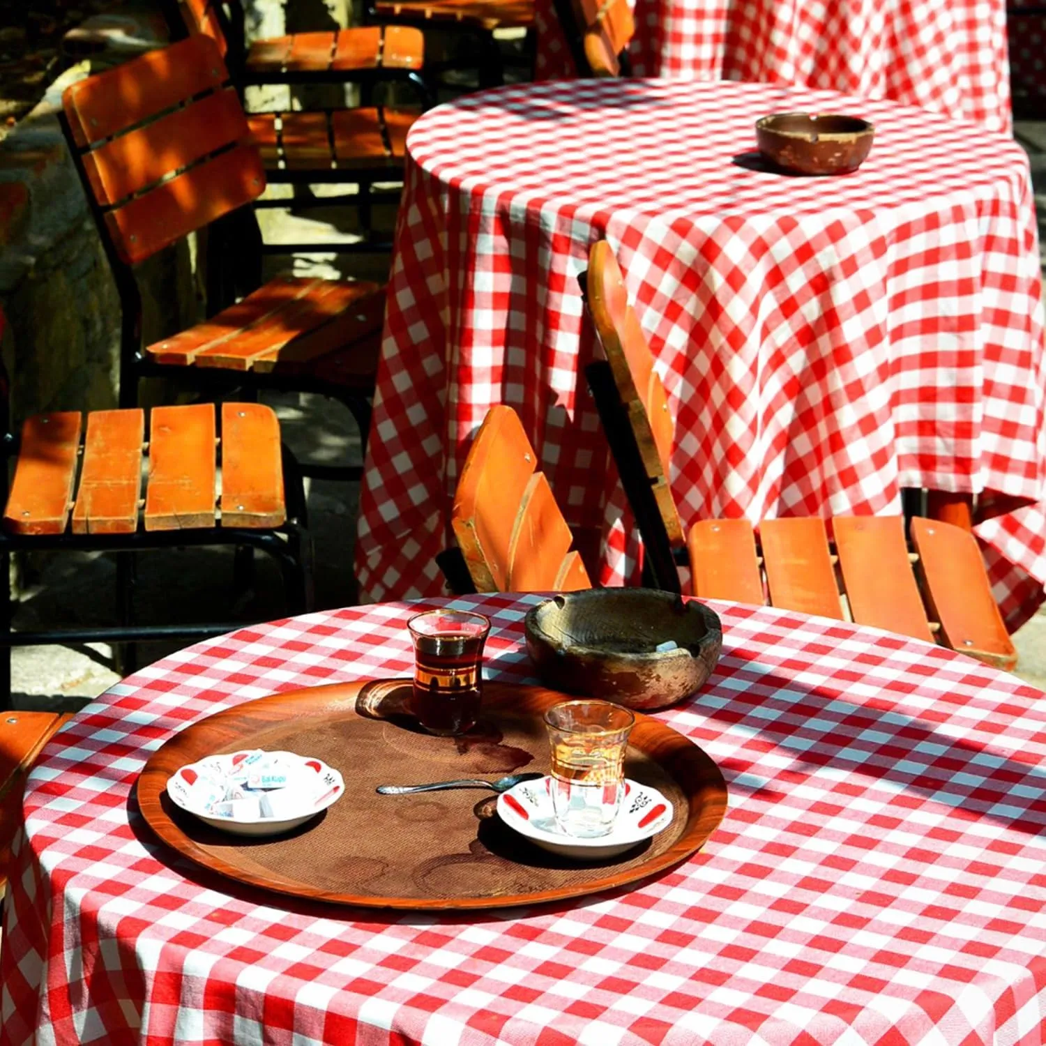 Plastic Table Cloth, 310 Ft X 54 in Disposable Tablecloth Red and White Checkered Tablecloth with Any Cut Sliding Cutters Premium PEVA Plastic Table Cloth Disposable for Picnic, Parties, Festivals