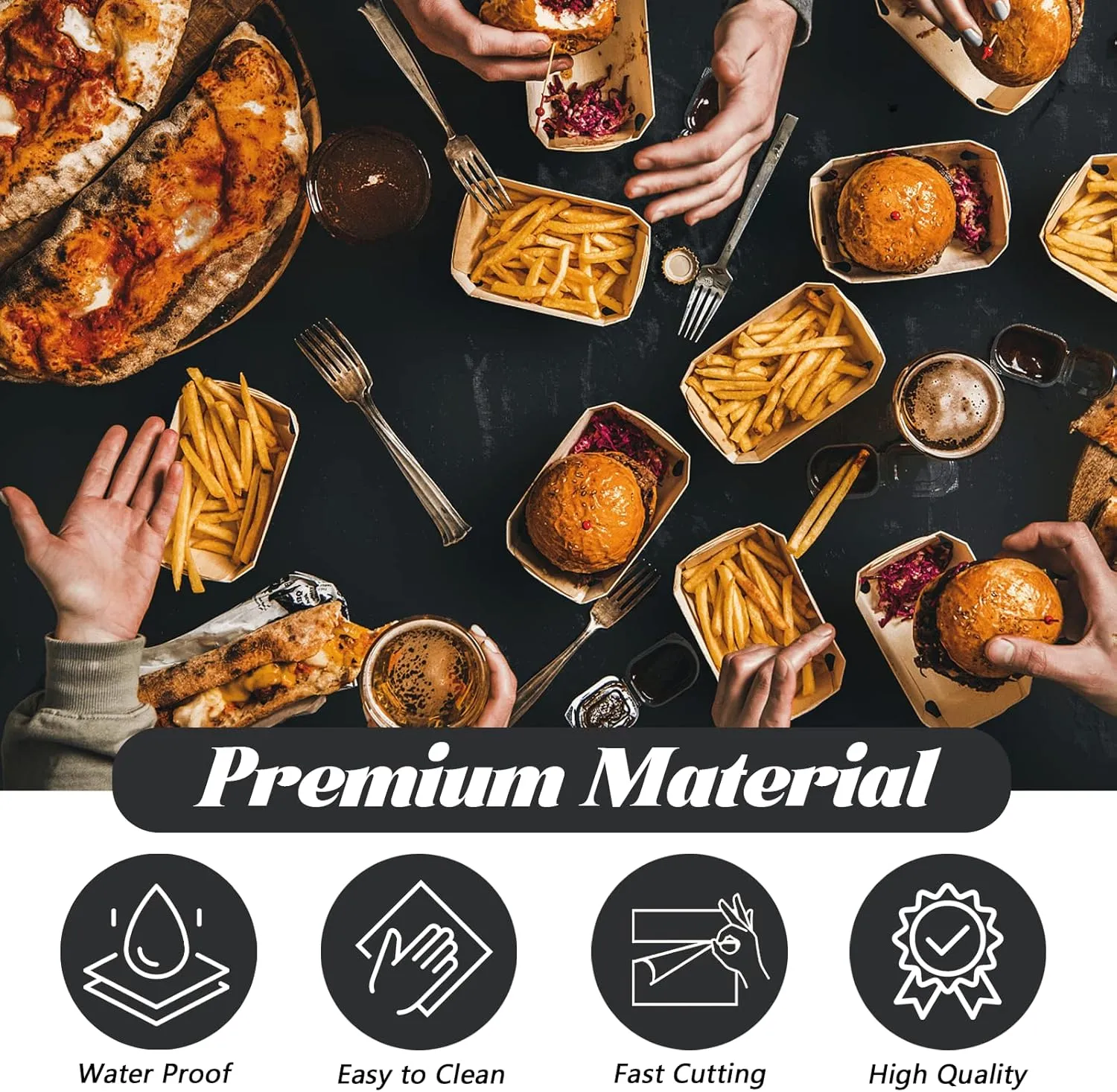 Plastic Table Cover Roll Disposable Tablecloth: 54in X 120ft Table Covers Plastic Table Cover Roll with Easy Slide Cutter Plastic Table Cloths for Parties Disposable-Black