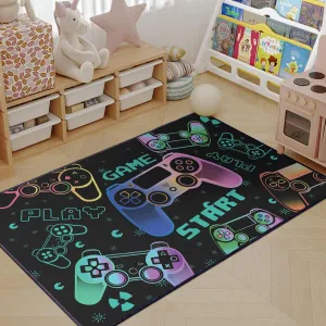 Play Gaming Rug for Bedroom Gamer Mat Gamepad for Boys Room 59"x39" for Playroom Decor Washable