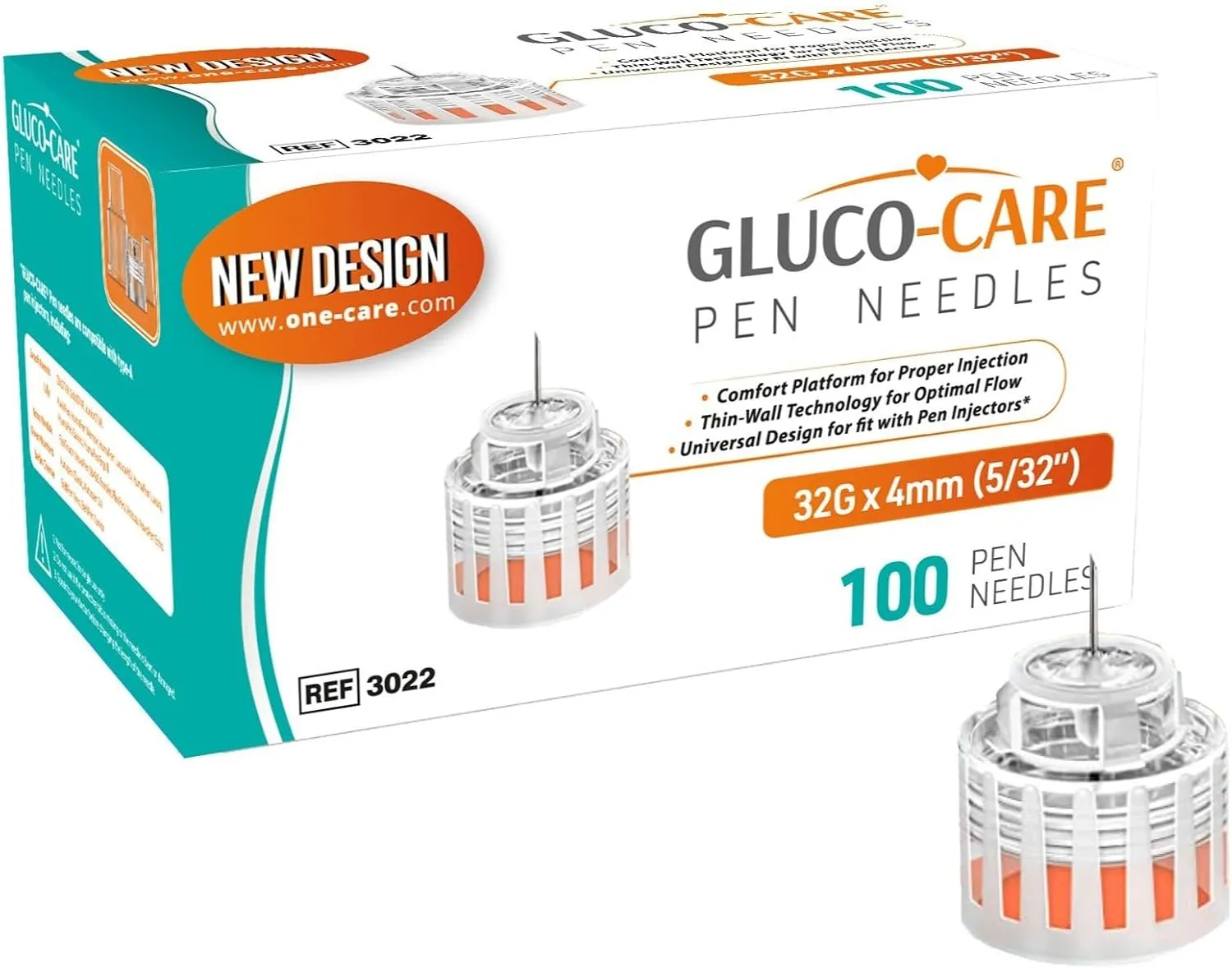 Plus Pen Tips 32G x 5/32’’ (4mm), Universal Fit, Optimal Skin-Contact Base for Comfort, Sterile, 100/bx