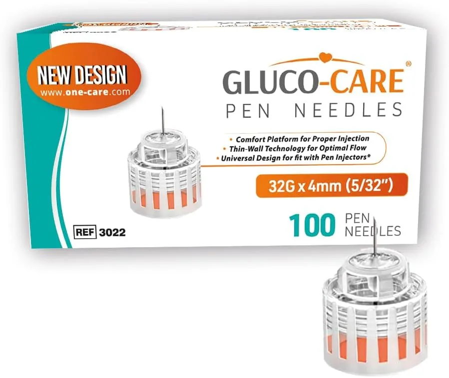 Plus Pen Tips 32G x 5/32’’ (4mm), Universal Fit, Optimal Skin-Contact Base for Comfort, Sterile, 100/bx