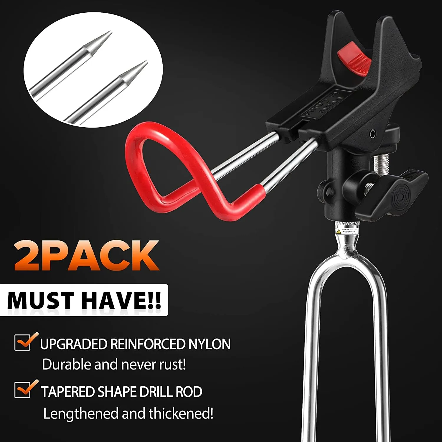 PLUSINNO Fishing Rod Holders - Upgraded 360 Degree Adjustable Fishing Pole Stand Equipment for Bank, Beach, Gift for Men