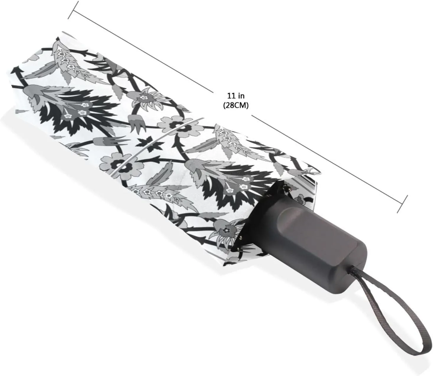Poeticcity Rain Travel Umbrella, Hand Open Close Windproof Waterproof Folding Umbrella, Compact Canopy Strong Ray Parasol Umbrella