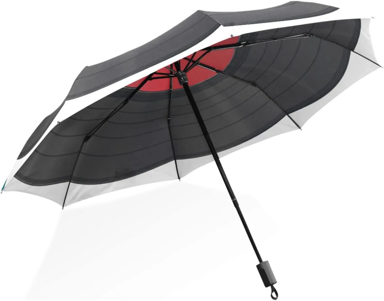 Poeticcity Rain Travel Umbrella, Hand Open Close Windproof Waterproof Folding Umbrella, Compact Canopy Strong Ray Parasol Umbrella