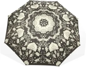 Poeticcity Rain Travel Umbrella, Hand Open Close Windproof Waterproof Folding Umbrella, Compact Canopy Strong Ray Parasol Umbrella
